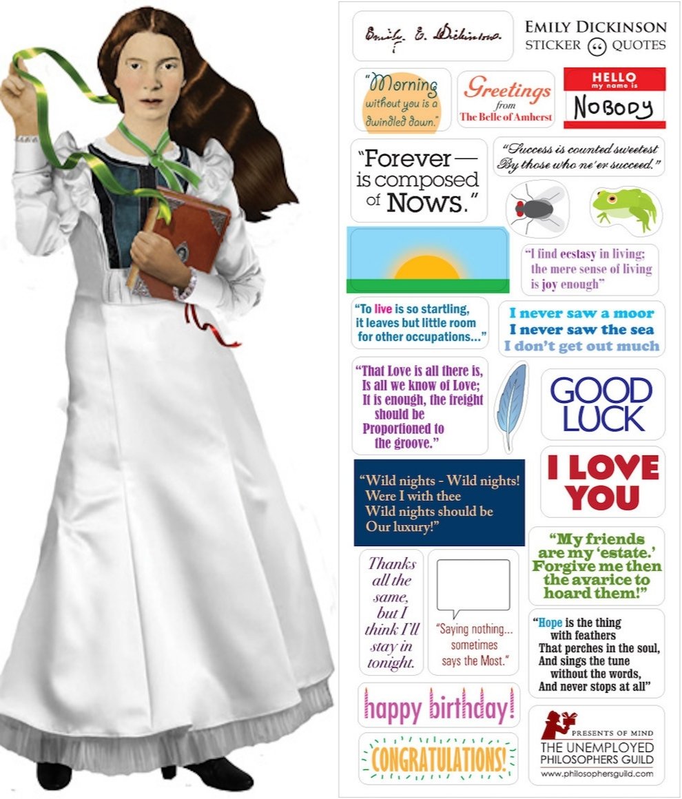 Emily Dickinson Quotable Notable - Greeting Card And Sticker Sheet - [Dutch Import]