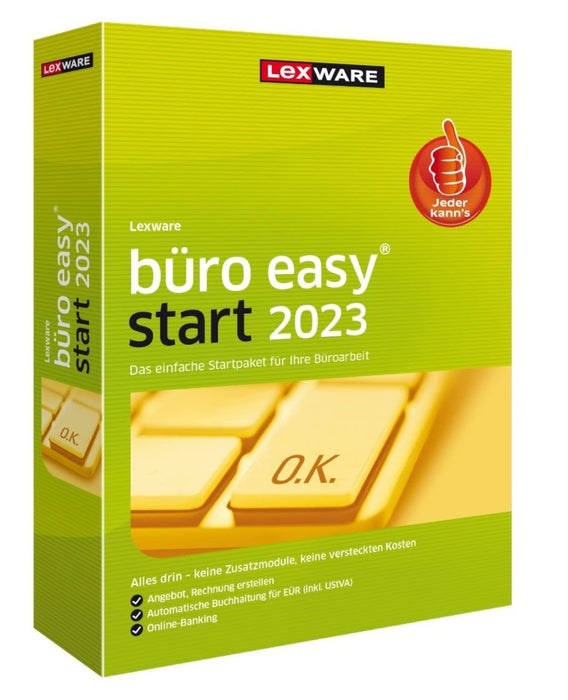 Lexware büro easy start 2023 | Minibox (365 Tage) | Bürosoftware mit Basisfunktionen - einfach zu bedienen