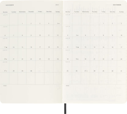 Moleskine Classic 12 Month 2023 Weekly Horizontal Planner, Soft Cover, Large (5" x 8.25"), Black