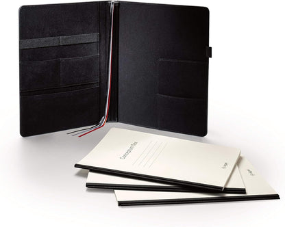 SIGEL CF132 Business Organiser with 3 booklets, 24.5x31x3 cm, faux leather, black - Conceptum flex approx. A4 lined organizer