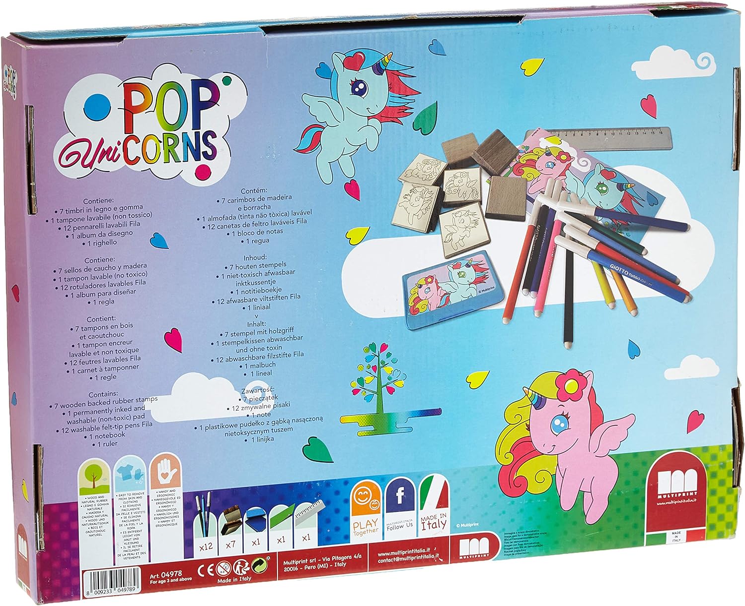 Multiprint 4978 - Valigiotto Timbri - Pop Unicorns