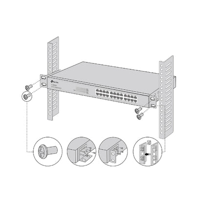 Tp-Link - Rack Mounting Kit - 19`` - For Deltastream Ds-P7001-08, Jetstream Tl-Sg2218, Sg3210, Sg3428, Sg3452, Sx3016, Om