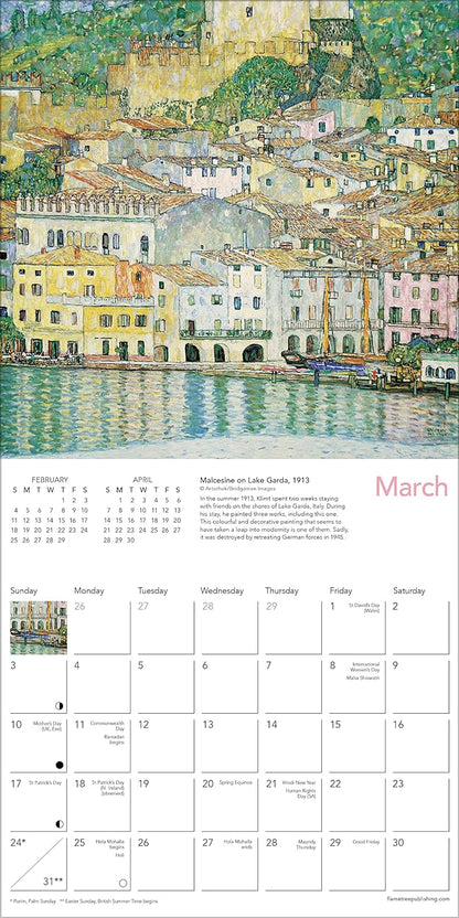 Gustav Klimt Mini Wall Calendar 2024 (Art Calendar)