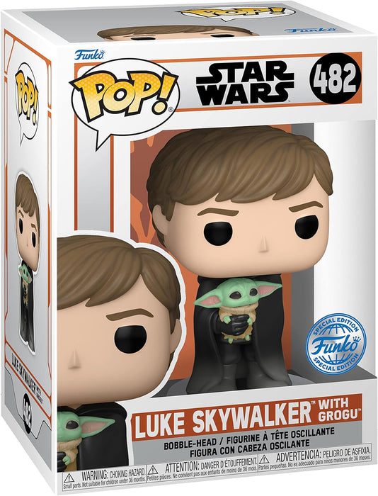 Funko Pop! & Tee: Star Wars: the Mandalorian - Luke With Grogu (the Child, Baby Yoda) - Extra Large - (XL) - T-Shirt - Clothes With Collectable Vinyl Figure - Gift Idea - Toys and Short Sleeve Top