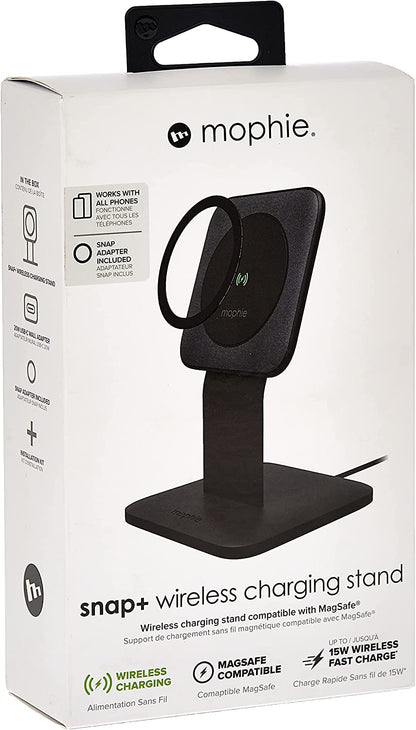 Mophie Snap+ - Wireless Charging Stand + Ac Power Adapter - 15 Watt - Black - United Kingdom