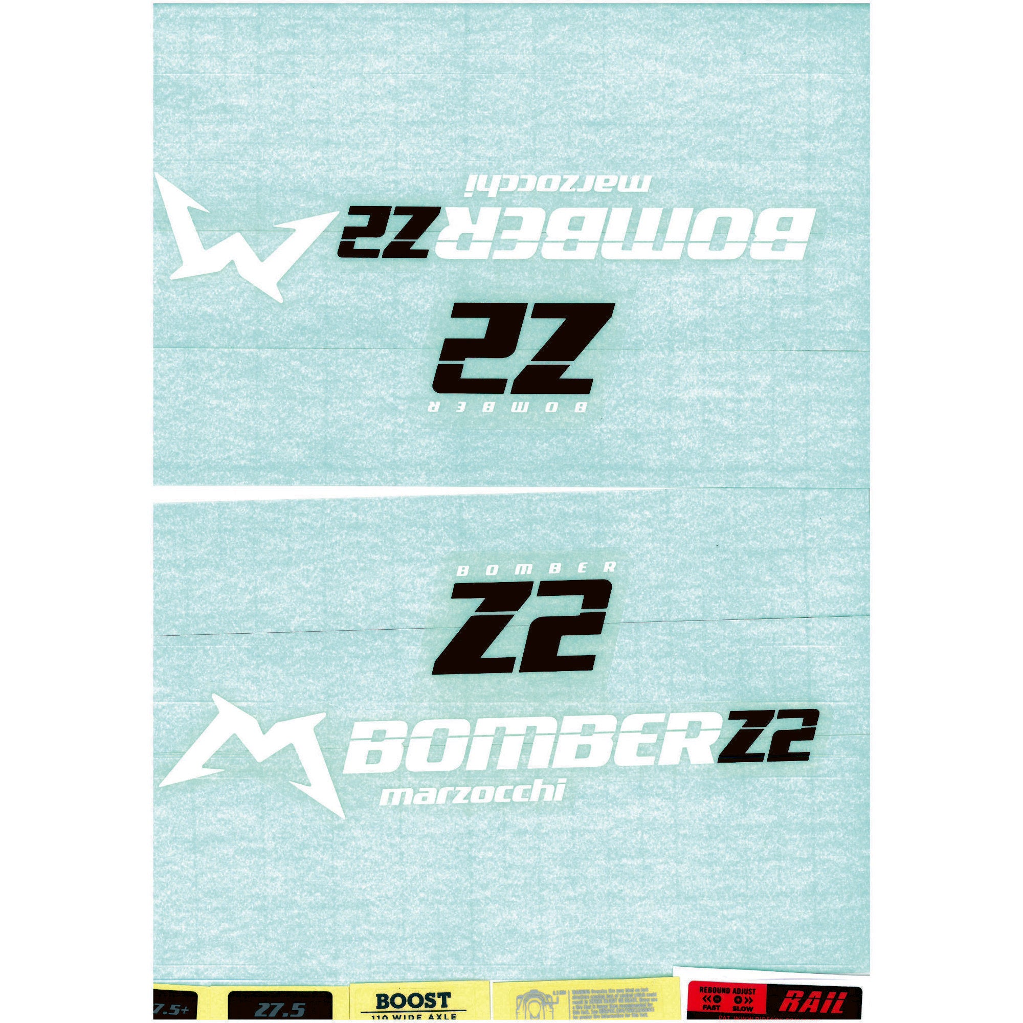 Marzocchi Fork Z2 Decal Kit 2020 Gloss / Clear for Gloss Red Lowers