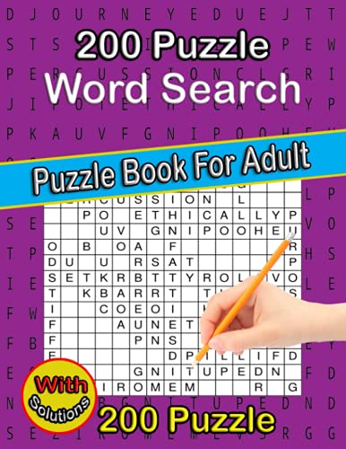 200 Puzzle Word Search Puzzle Book For Adult