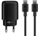 goobay Ladekabel mit Adapter schwarz 1,0 m, 20 Wat