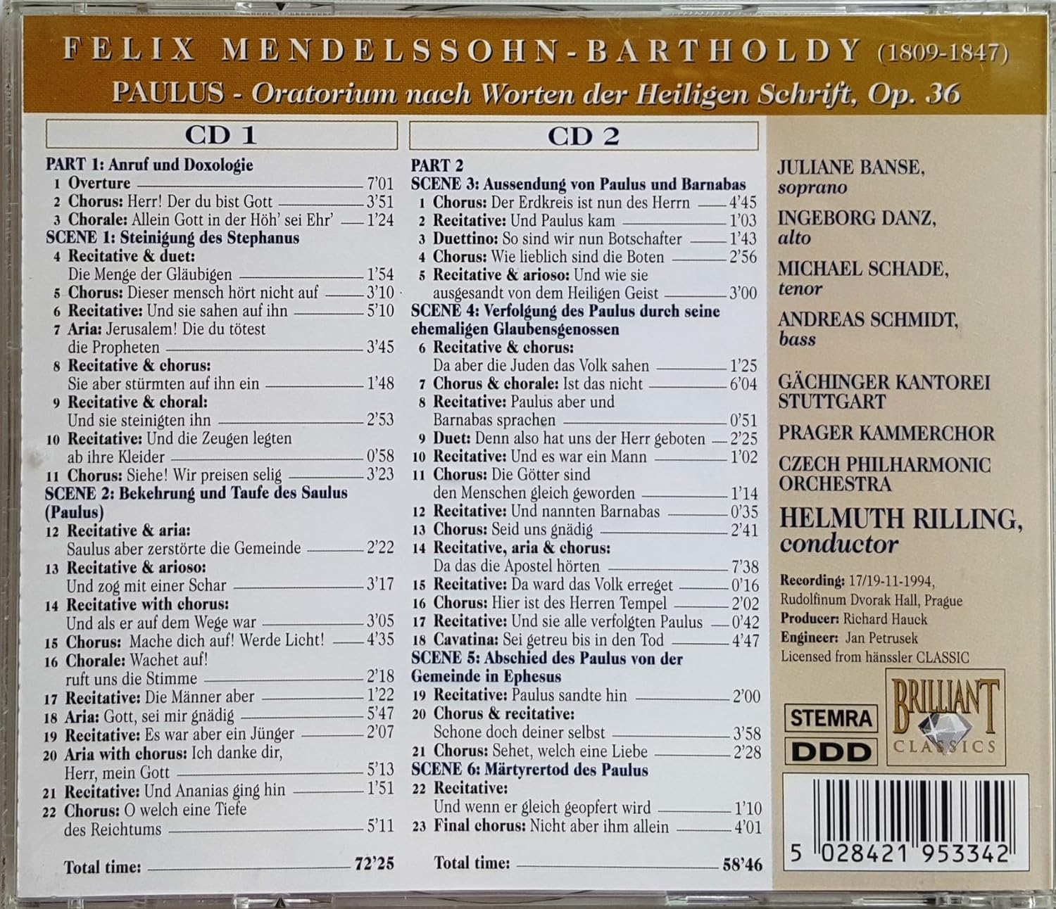 Paulus - Oratorium Nach Den Worten Der Heiligen Schrift (2CD)
