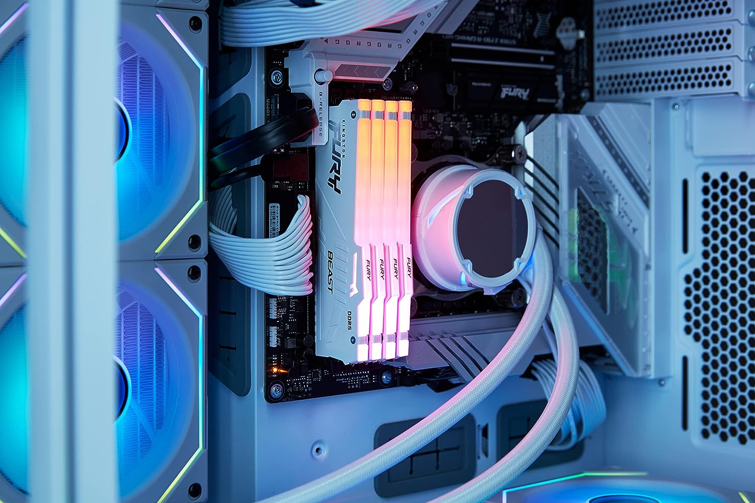 Kingston Fury Beast White RGB 16GB 5200MT/s CL36 DDR5 Expo DIMM | Infrared Syncing | Fury CTRL Software | Overclocking | Plug N Play | AMD Expo | Single Module | KF552C36BWEA-16 White 5200MT/s 16GB