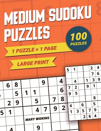 Medium Sudoku Puzzles Large Print 1 Puzzle - 1 Page