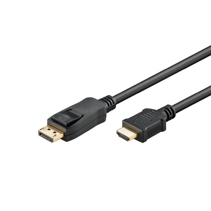 Goobay 51957 DisplayPort to HDMI Adapter Cable 1.2, Gold-plated, 2 m Cable Length 2 Meters