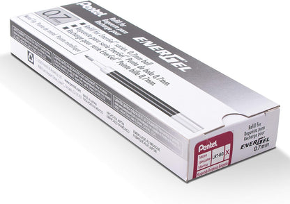 Pentel LR7-BGX Refill for EnerGel Pens 0.7 Ball = 0.35 mm Line Width Pack of 12 Burgundy Red Burgundy red 1 count (Pack of 12)
