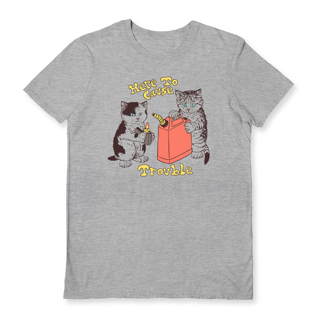 HILLARY WHITE (HERE TO CAUSE TROUBLE) SPORTS GREY UNISEX T-SHIRT