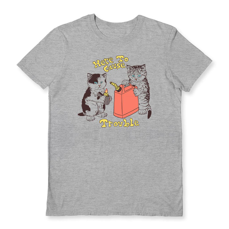 HILLARY WHITE (HERE TO CAUSE TROUBLE) SPORTS GREY UNISEX T-SHIRT