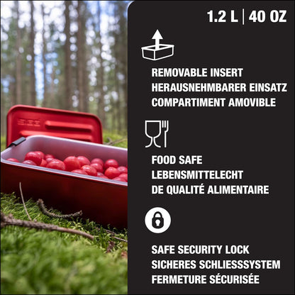 SIGG - Lunch Box Aluminium Plus - With Compartments - Award Winning Design - Dishwasher & Microwave Safe - Leakproof - Featherweight - BPA Free - S / L Red Classic