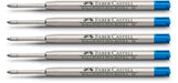 5 X Faber-castell Ballpoint Refill Medium Blue