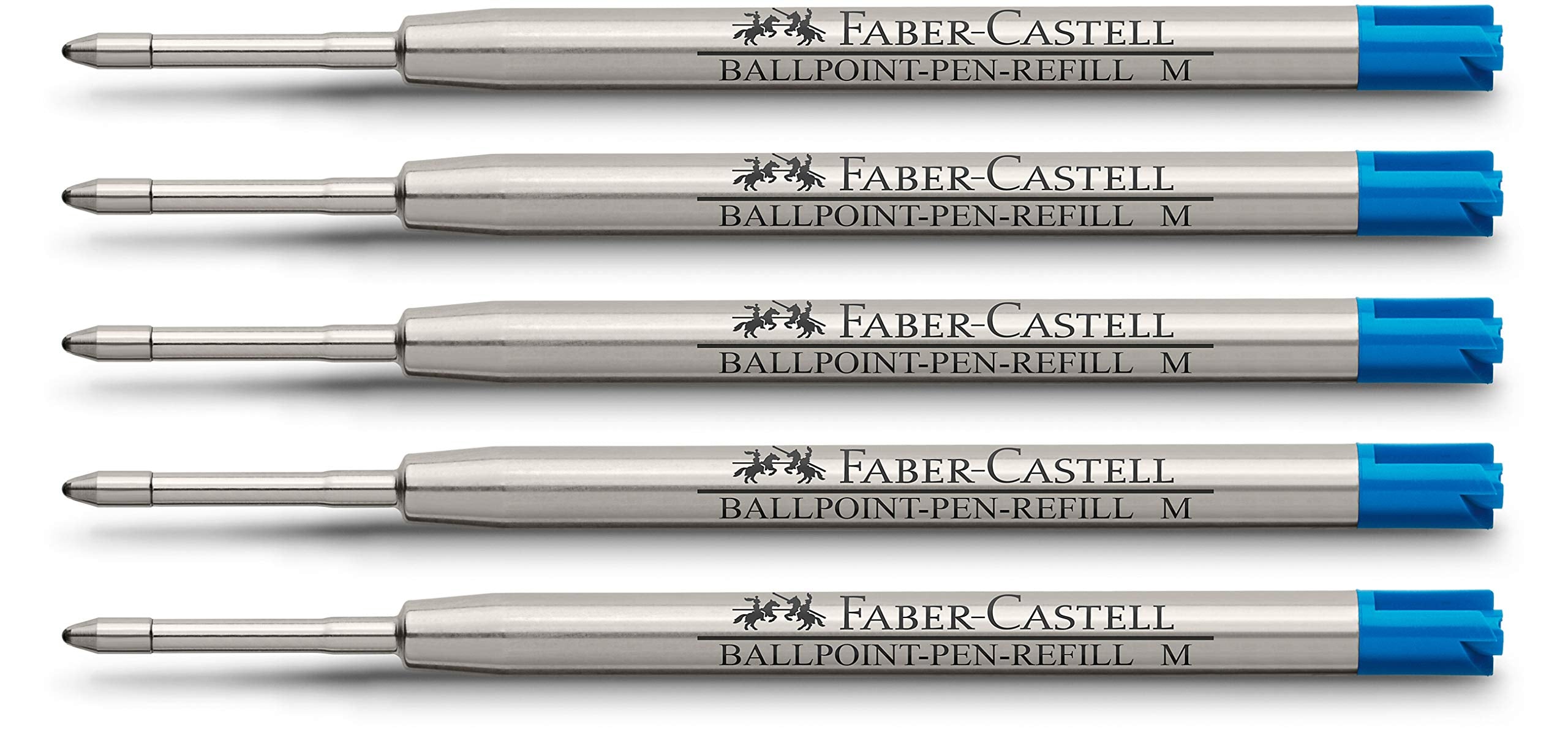 5 X Faber-castell Ballpoint Refill Medium Blue