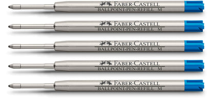 5 X Faber-castell Ballpoint Refill Medium Blue
