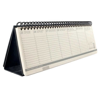 SIGEL C2480 Conceptum Desktop planner 2024, large, large, Black, hardcover, 2 pages equal to the week at the bottom and notes at the top, 132 pages 30 x 14.3 cm