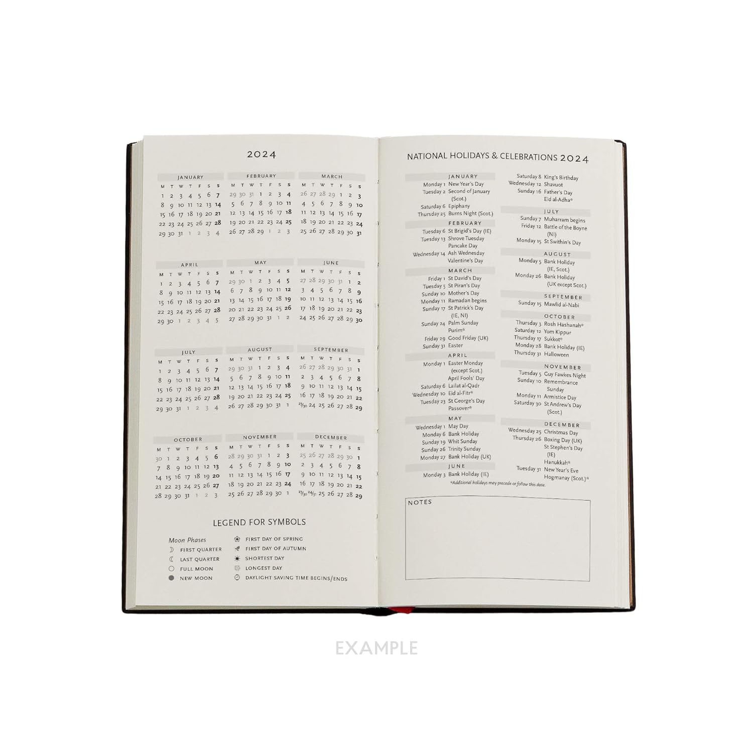 Blue Velvet Slim Verso 12-month Dayplanner 2024