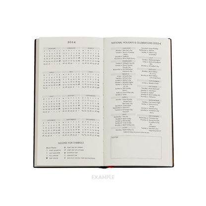 Blue Velvet Slim Verso 12-month Dayplanner 2024