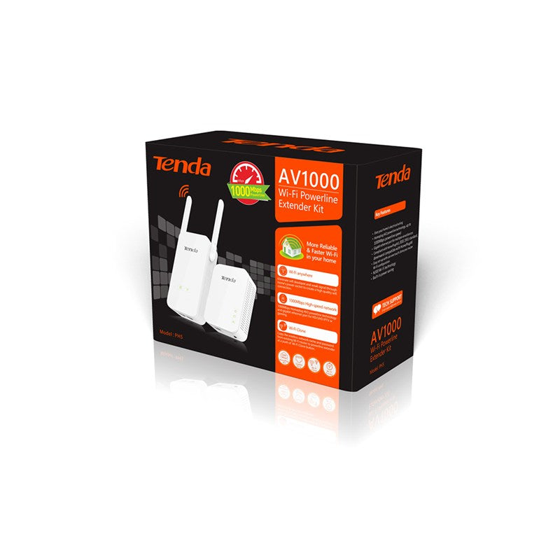 Tenda PH5 network extender Network transmitter White 10, 100, 1000 Mbit/s