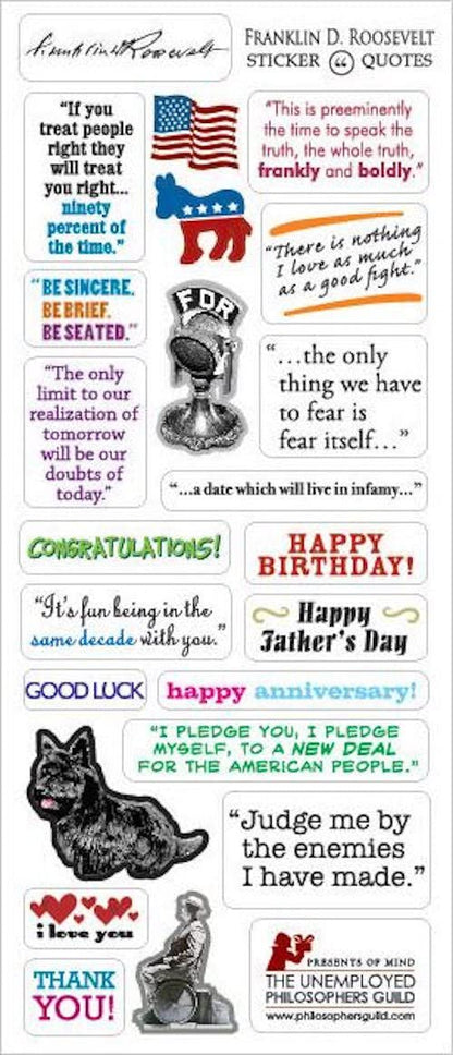 Fdr Quotable Notable - Greeting Card And Sticker Sheet - [Dutch Import]