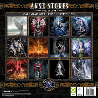 Anne Stokes Calendar 2024 - Month to a View Planner 30cm x 30cm - Official Merchandise
