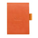 RHODIA 118114C - Case Clipboard + Stapled Notepad N°11 Tangerine - A7 - Small Squares - 80 Detachable Sheets - White Clairefontaine Paper 80G - Pencil Holder - Faux Leather - Rhodiarama Tangerine A7 Squared