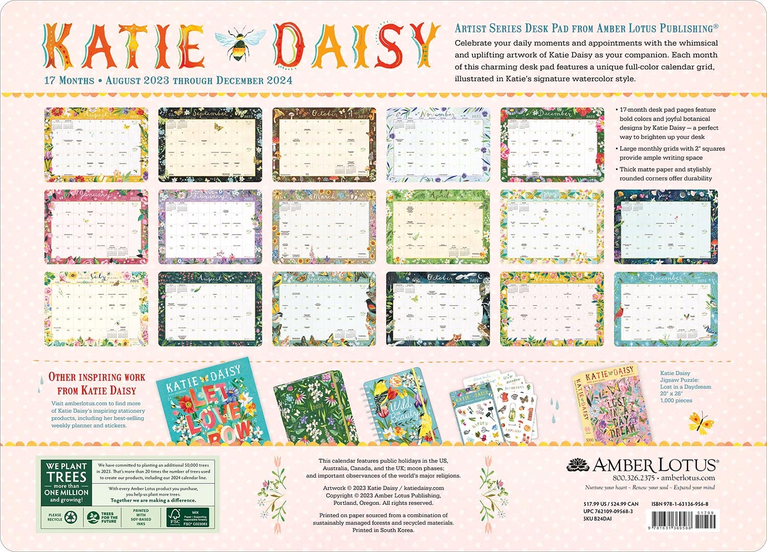 Katie Daisy 2023-2024 Desk Pad