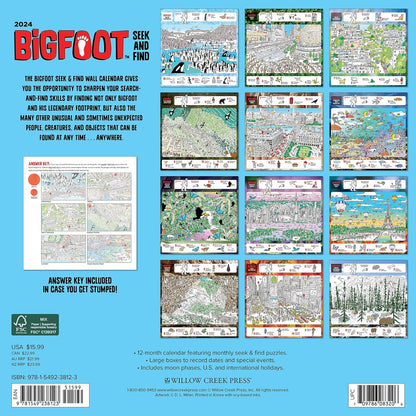 Bigfoot Seek & Find 2024 12 X 12 Wall Calendar