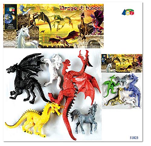 Ginmar: Animali - (009B) - Busta Drago Di Fuoco C/ Unicorno, Ass.