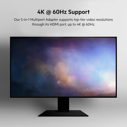 Belkin 5 in 1 Multiport Hub Adapter Optimized for Chromebook with 4K 60hz HDMI Port, USB Type C 86W Power Delivery, 2 USB A 3.1 Gen 1 & Small, Portable, Compact Size, Black (INC008btBK) 5 in 1 (for Chromebook)