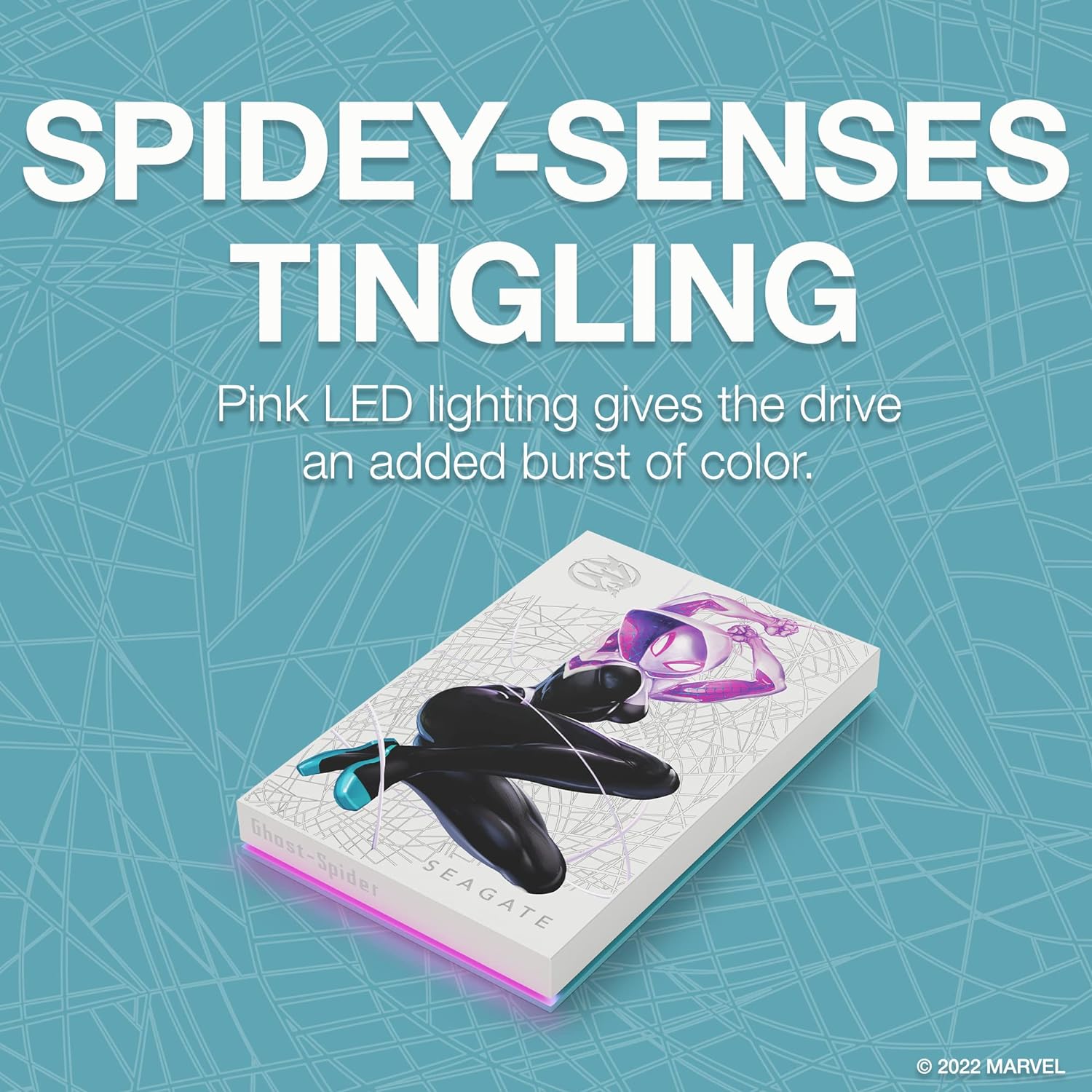 Seagate FireCuda Ghost-Spider Special Edition, 2TB, External Hard Drive - USB 3.2 Gen 1, customizable LED RGB lighting Pink, with Rescue Services (STKL2000418) Ghost Spider - HDD 2TB PC/Xbox/PS4/PS5