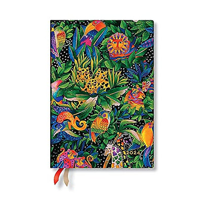 Jungle Song (Whimsical Creations) Midi Vertical 12-month Dayplanner 2024 (Elastic Band Closure)