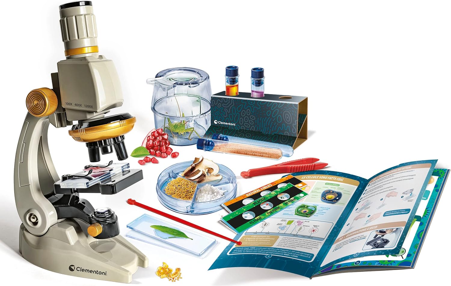 Clementoni Lab Smart Deluxe-Laboratory, Optical Children's Microscope, Science Experiments, Scientific Game 8 Years (Italian Version), 19310