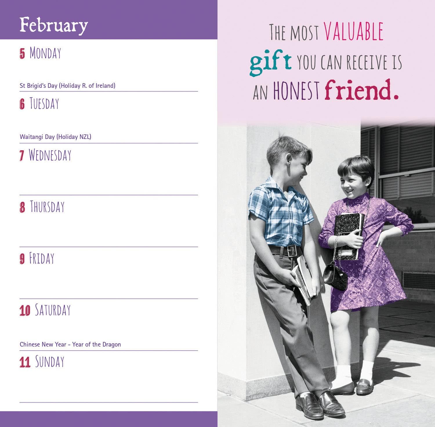 2024 Milk Friendship Slim Diary Calendar