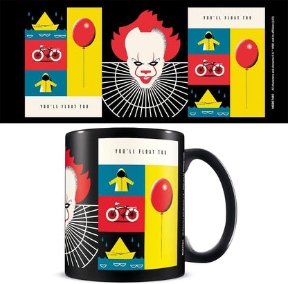 Pyramid International IT Coffee Mug ('You'll Float Too' Design) 11oz Ceramic Black Mug, Large Mug & Tea Mugs in Presentation Gift Box - Official IT Merchandise