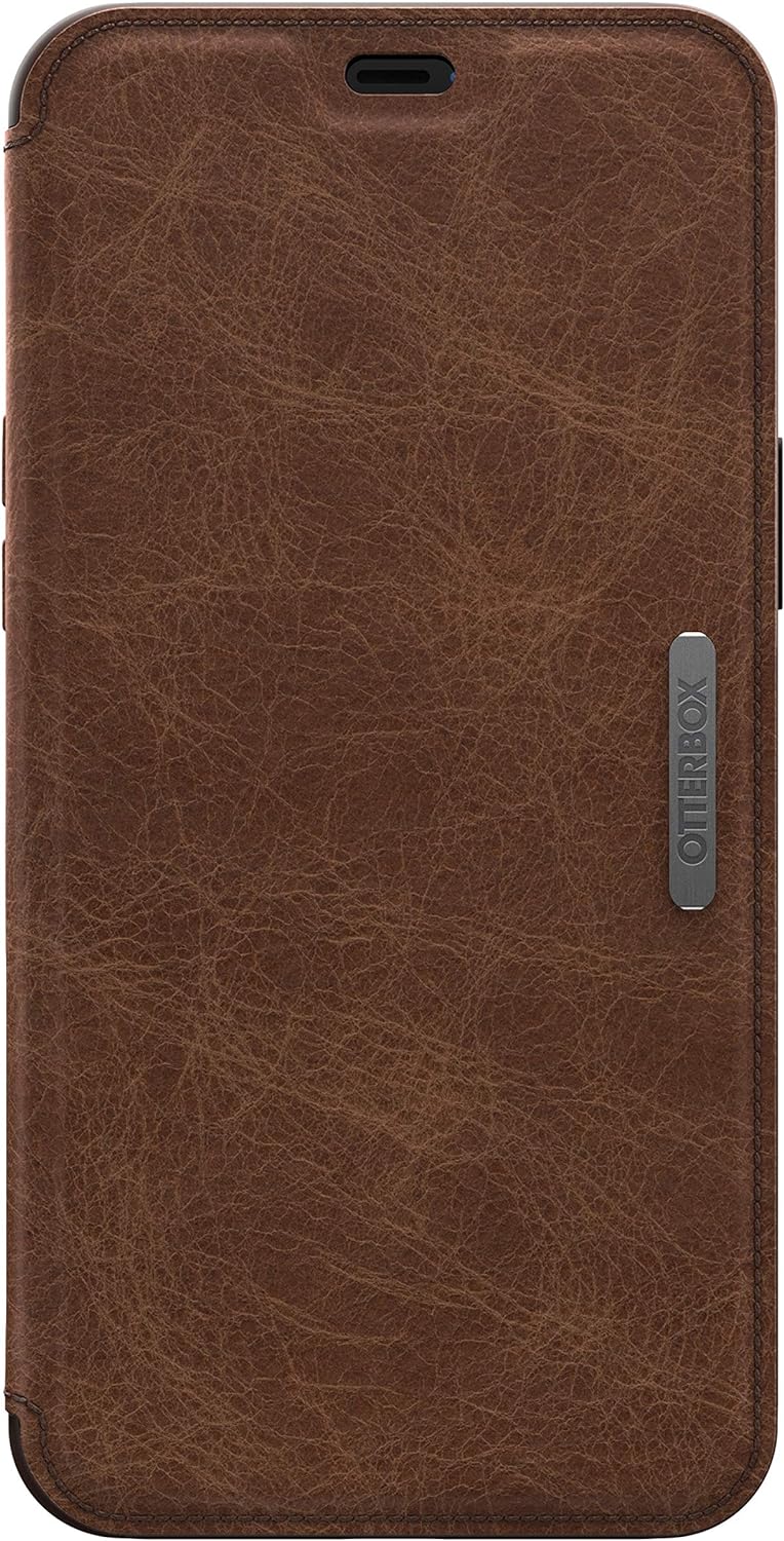 OtterBox Strada Case for iPhone 12 Pro Max, Shockproof, Drop proof, Premium Leather Protective Folio with Two Card Holders, 3x Tested to Military Standard, Brown Brown iPhone 12 Pro Max