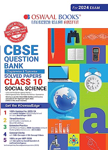 Oswaal Cbse Class 10 Social Science Question Bank 2023-24 Book