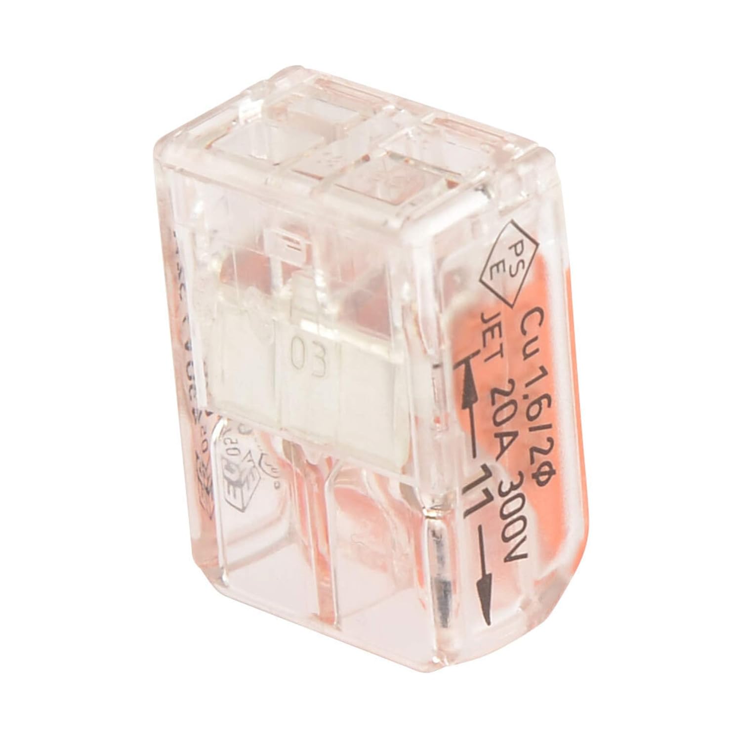 Wago 221-412 wire connector Cage Clamp Orange, Transparent