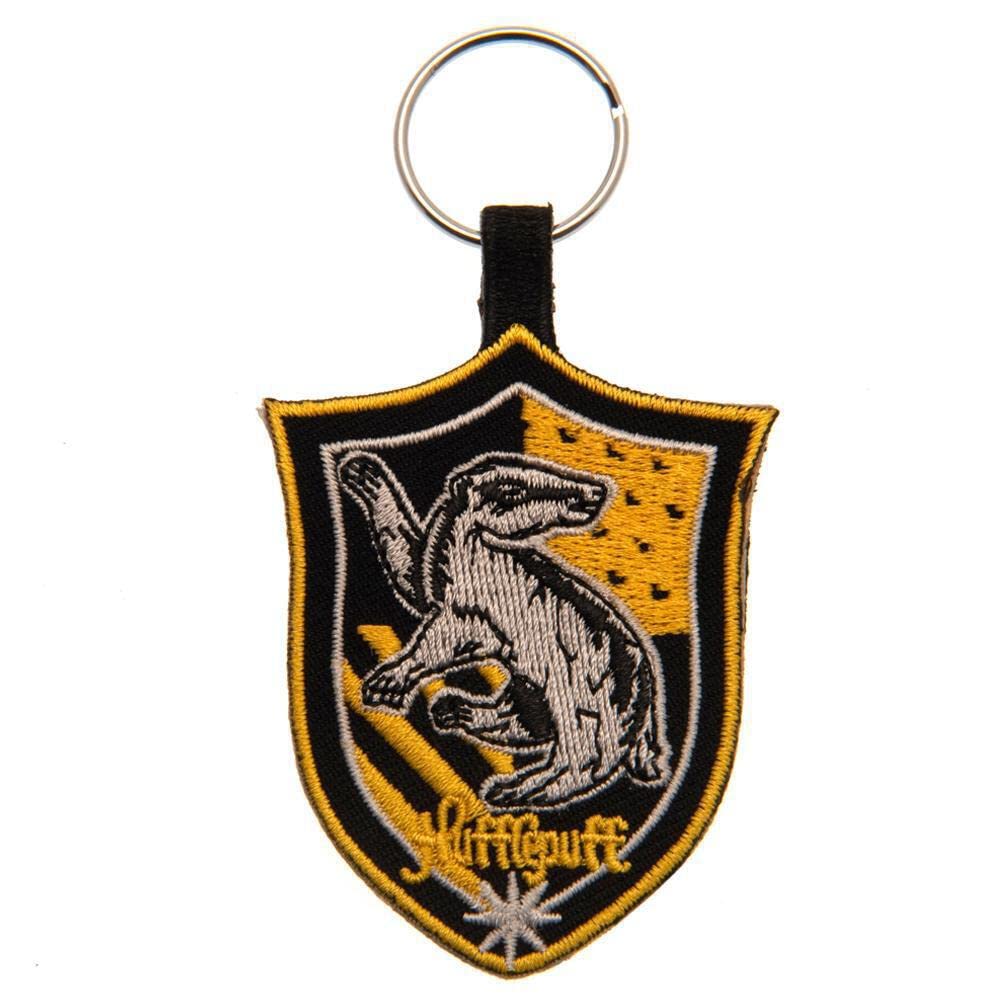 HARRY POTTER Hufflepuff Crest Woven Keyring - Official Merchandise