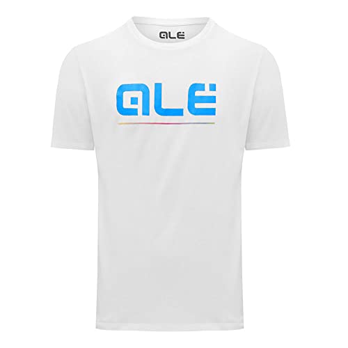 Alé Clothing Classic Blue Logo T-Shirt White Mens L