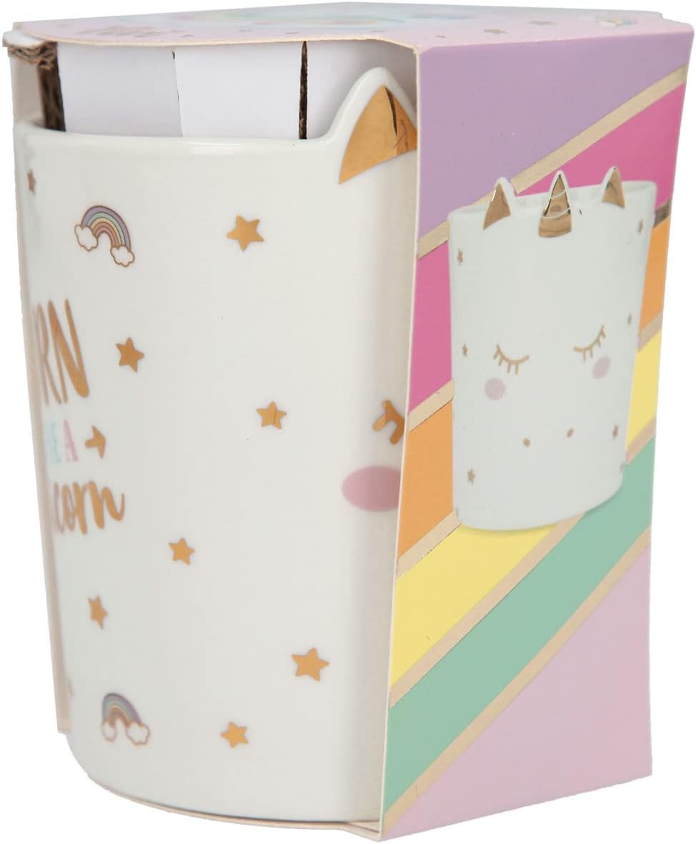 Depesche 11956 11956 Ylvi Born to be a Unicorn 11oz Porcelain Mug - Ideal for Cocoa, Coffee, Tea and Other Drinks, Multi-Colour