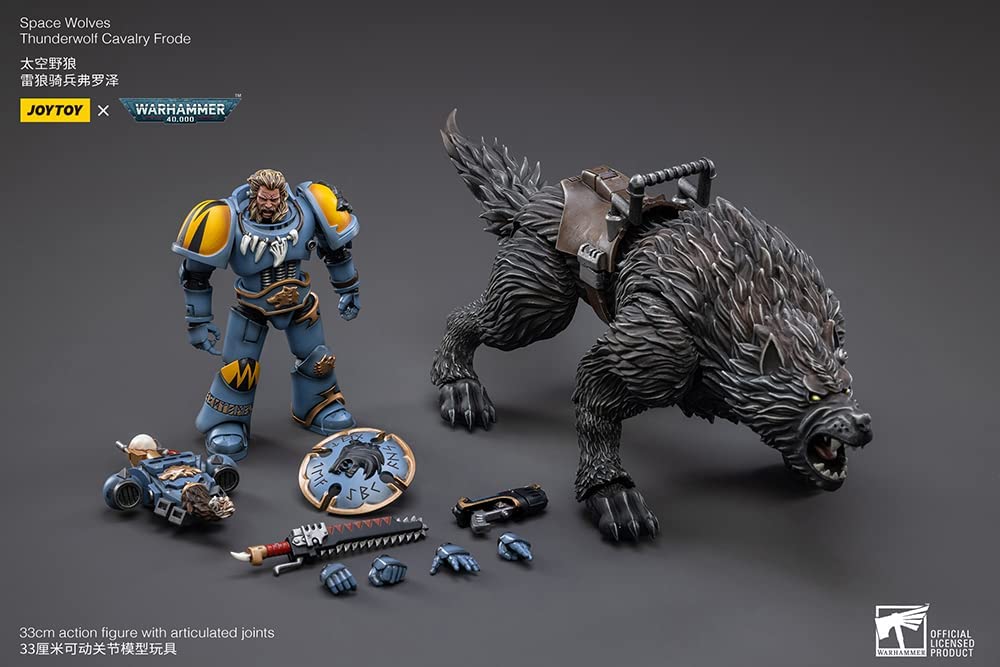 Bloomage Joytoy Tech - Joytoy Warhammer 40,000 - Space Wolves Thunderwolf Cavalry Frode 1/18 Figure (Net)