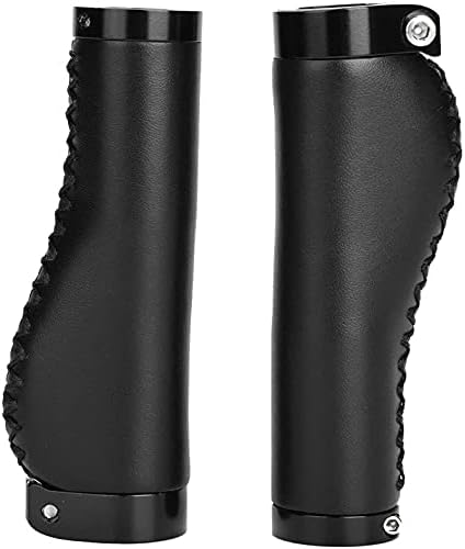 M-Wave Unisex - Adults Cloud Buff Fix Anatomical Shape Genuine Leather Look Easy Fit Elastic Handlebar Plugs 138/138 mm Black