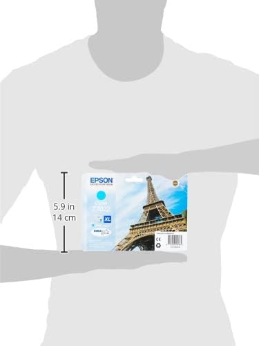 Epson T7022 Eiffel Cyan Genuine, XL High Yield Ink Cartridge DuraBrite Ultra