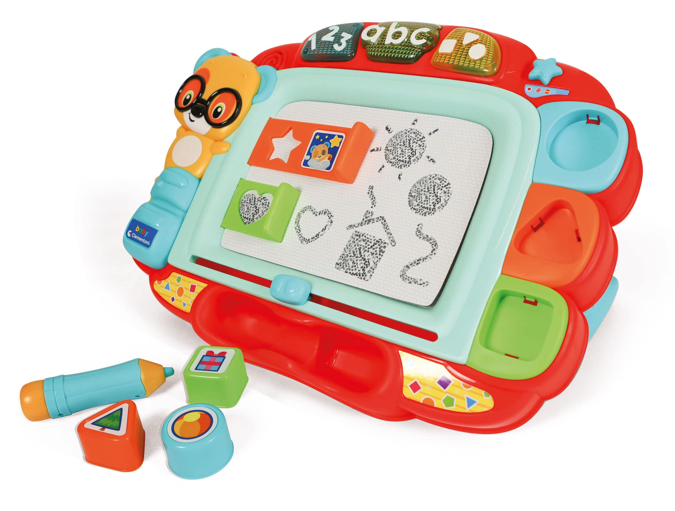 Clementoni 17741 Sing and Learning-Interactive Electronic Game for Children 18 Months, Educational Magnetic Numbers and Words, Talking Board in Italian, Multicoloured, 17741