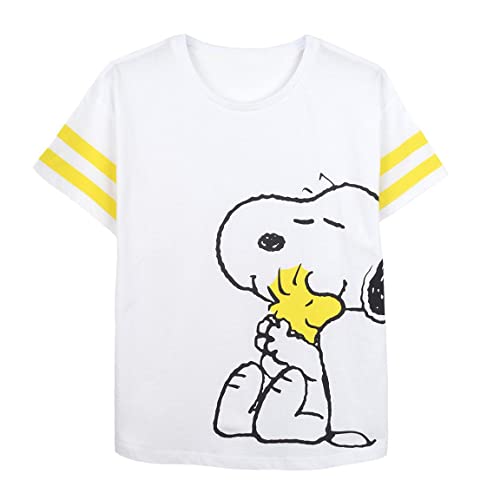 Women’S Short Sleeve T-Shirt Snoopy White (Size: Xs)